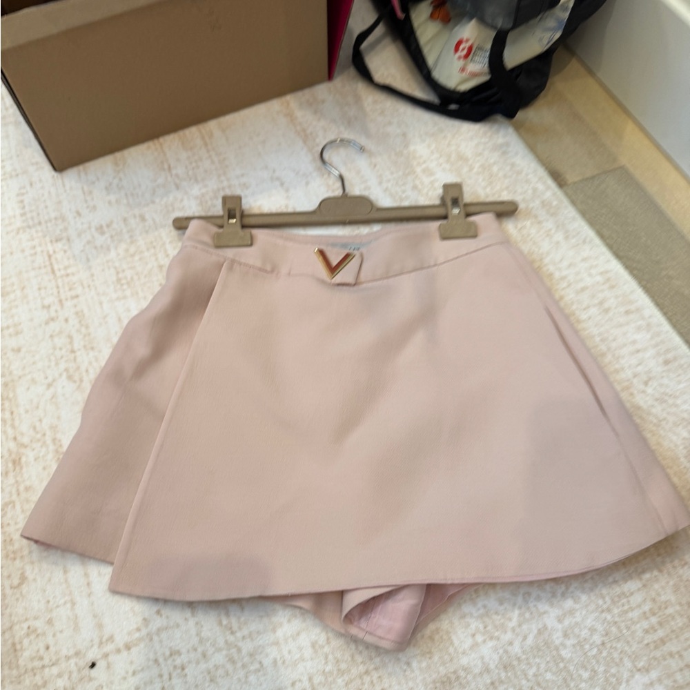 Valentino Logo Wool Blend Skort (Skirt + Shorts)